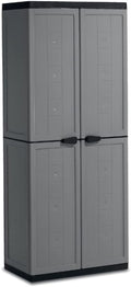 Armadio Keter Jolly Alto 3 Ripiani Regolabili cm 68 x 39 x 166H Grigio Nero