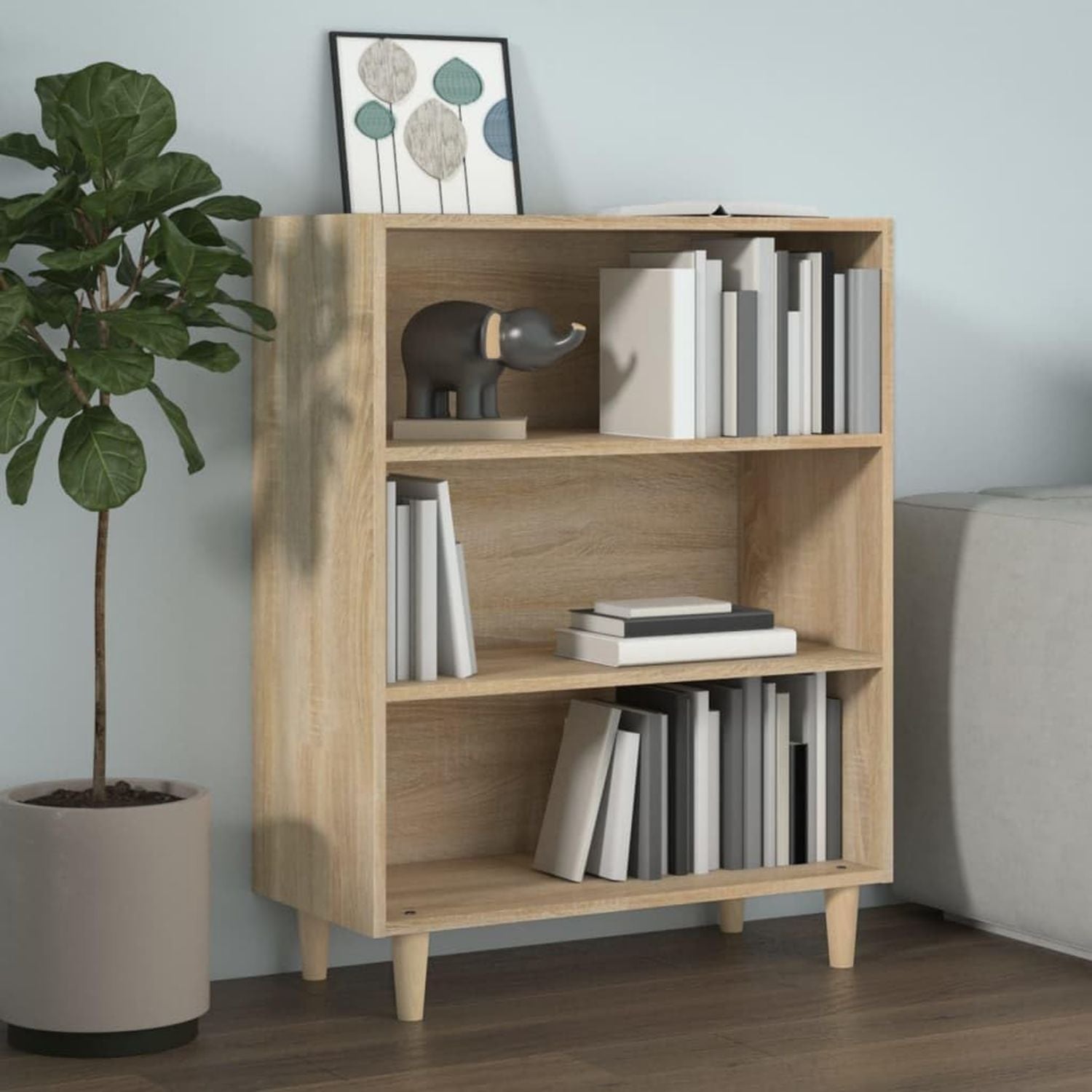 Credenza Casa Giardino con Luci LED Rovere Fum¨¦ cm 162 x 37 x 100