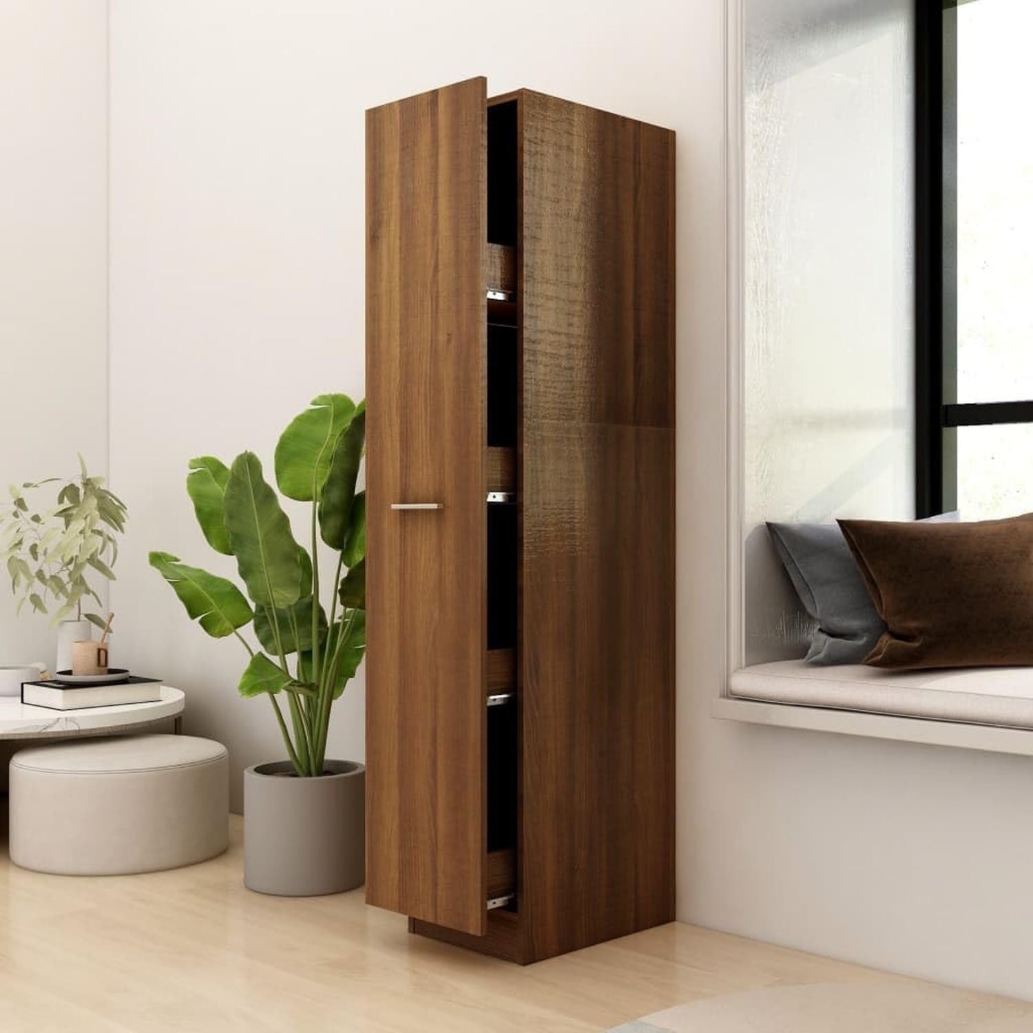 Credenza Home Giardino cm Ingegnerizzato 34.5 x 34 x 90 Bianco Legno