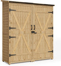 Casetta da Giardino Porta Attrezzi Porta Attrezzi da Esterno con 2 Porte con ripiani regolabili e piano inclinato 140 x 50 x 162CM