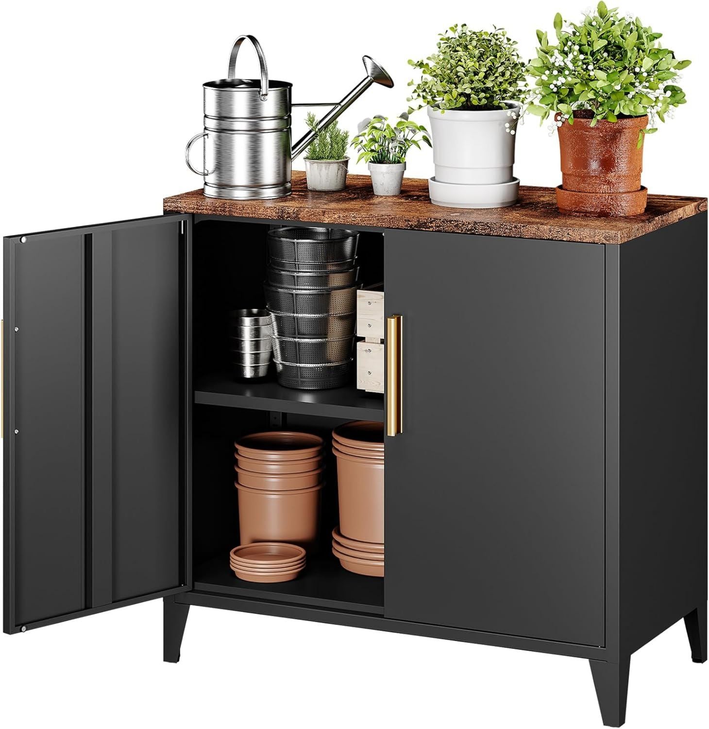 Armadio da Esterno in Massello Naturale cm Tetto in Asfalto Antipioggia Porta Singola 3 Scomparti 5 Ganci RELAX4LIFE 91 x 66 x 150 Legno per Giardino e Terrazza