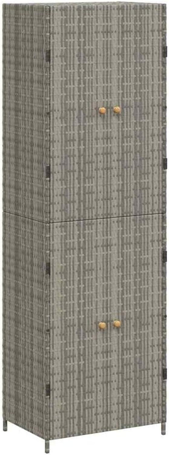 Armadio Alto in Plastica cm. con 2 Ante e Vano Portascopa Mobile Contenitore Multiuso Salvaspazio 79 x 43 x 164 per Organizzazione Casa Lavanderia e Ripostiglio Panna