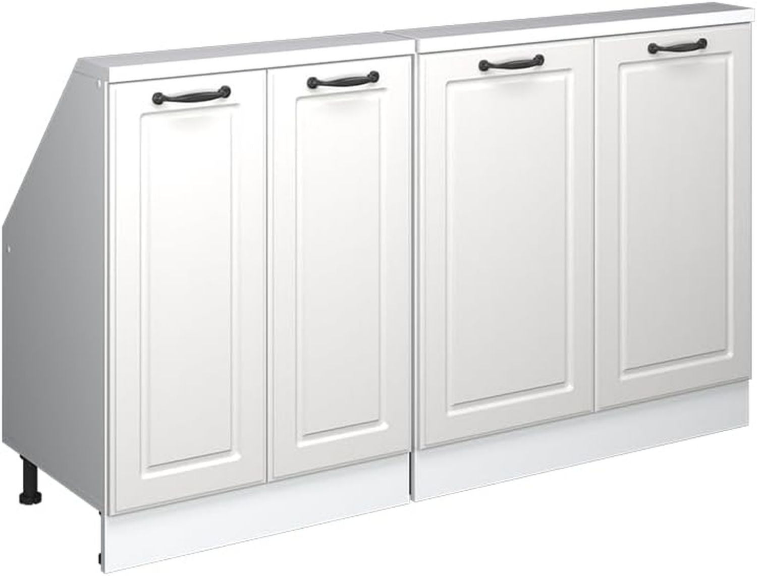 Vicco Set di mobili sottotetto Rion Bianco country Bianco L140 x P46 cm Set di 2 salvaspazio per soffitti inclinati
