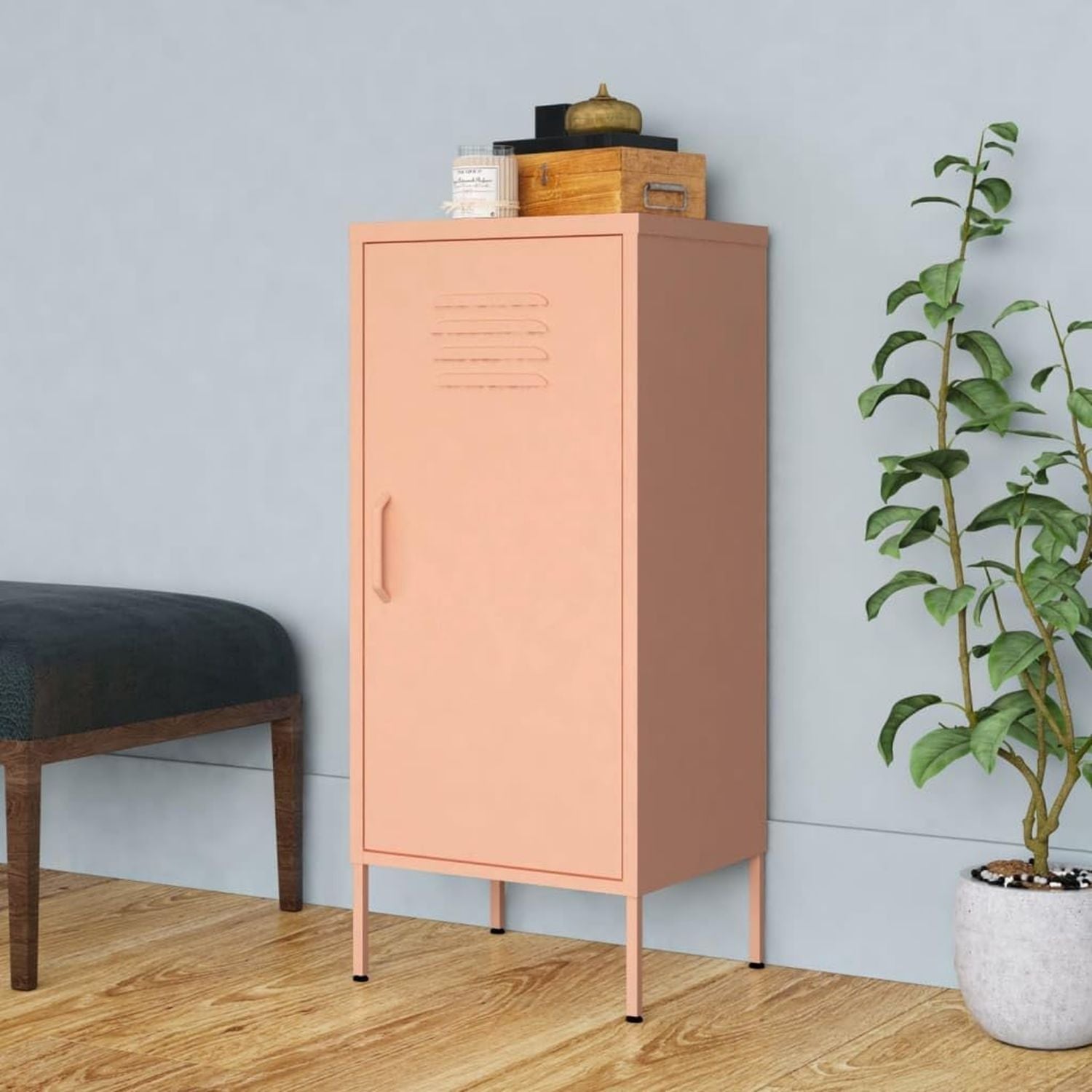 Armadio Giordanoshop da Esterno cm 1 Anta 1 Ripiano in Resina 34 x 40 x 85 Grigio