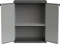 Armadietto Adventa in resina di PVC e PP 2 Ante 1 Ripiano Facile da Montare Modular System Resistente Adatto ad ambienti Interni ed Esterni 68L 40P 85H cm e x x Grigio
